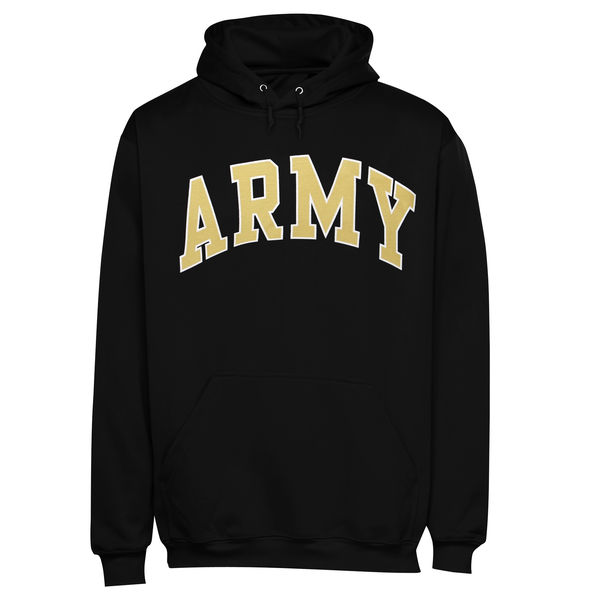 Men NCAA Army Black Knights Bold Arch Hoodie Black